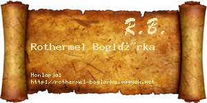 Rothermel Boglárka névjegykártya